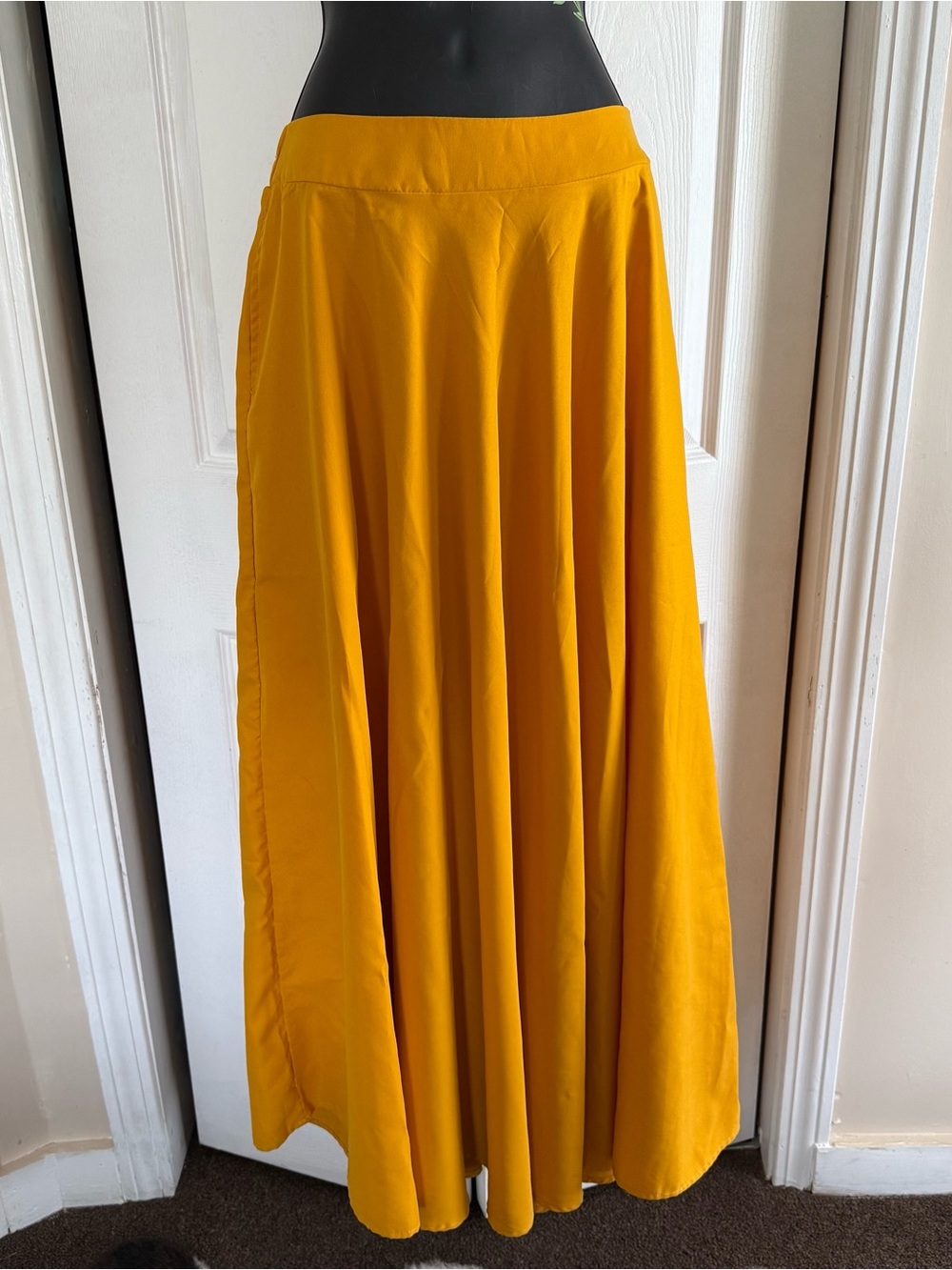 Flowing Mustard Yellow Maxi Skirt